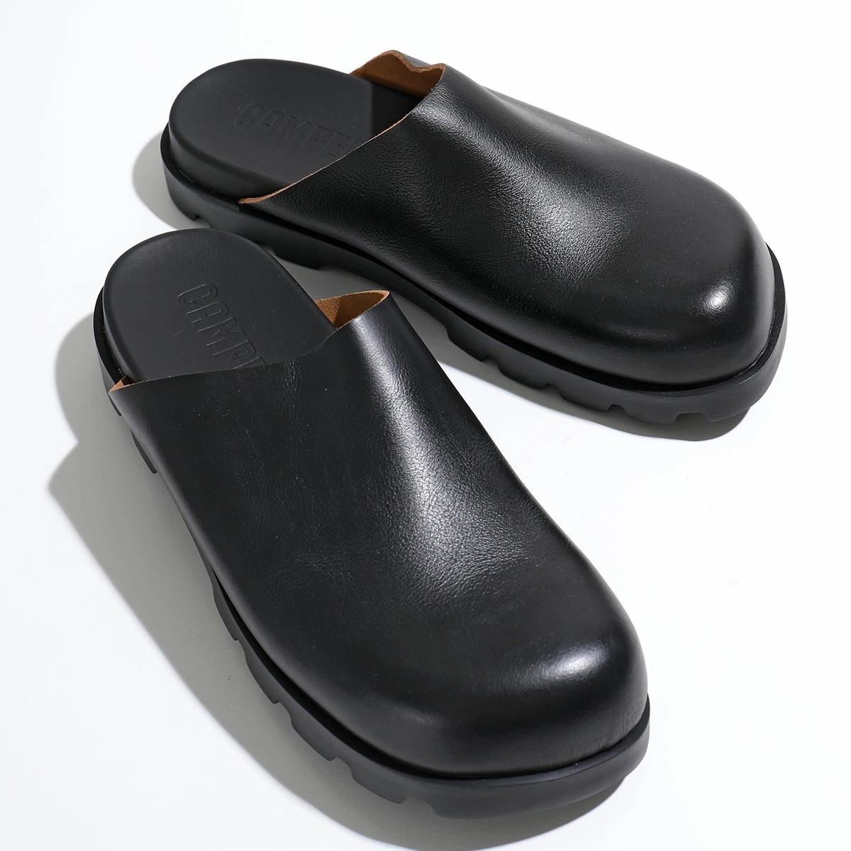 CAMPER カンペール サンダル Brutus Sandal ブルートゥス K100906 メンズ サボ ミュール レザー フラット シューズ 靴 004/Black