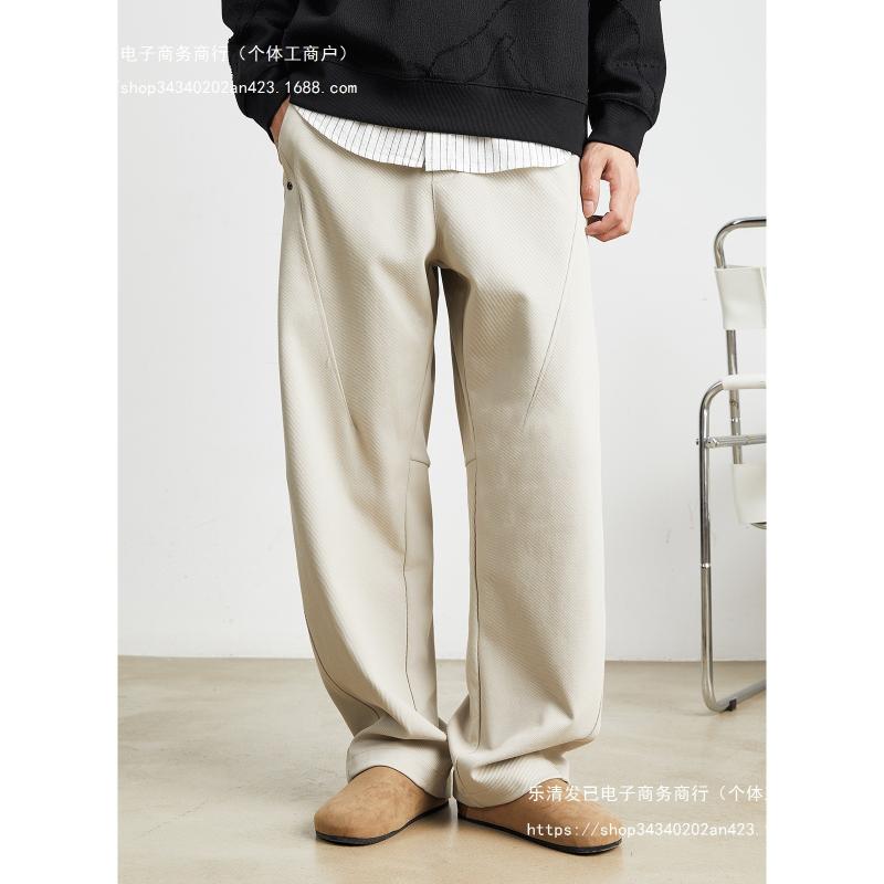 2026年モデルパンツ メンズ 春夏 カジュアル ゆったり ストレート ワイドレッグ 薄手 ワーク 普段使い 軽量 通気性 コットン 混 紡 デイリー ウェアパンツ メンズ 春夏