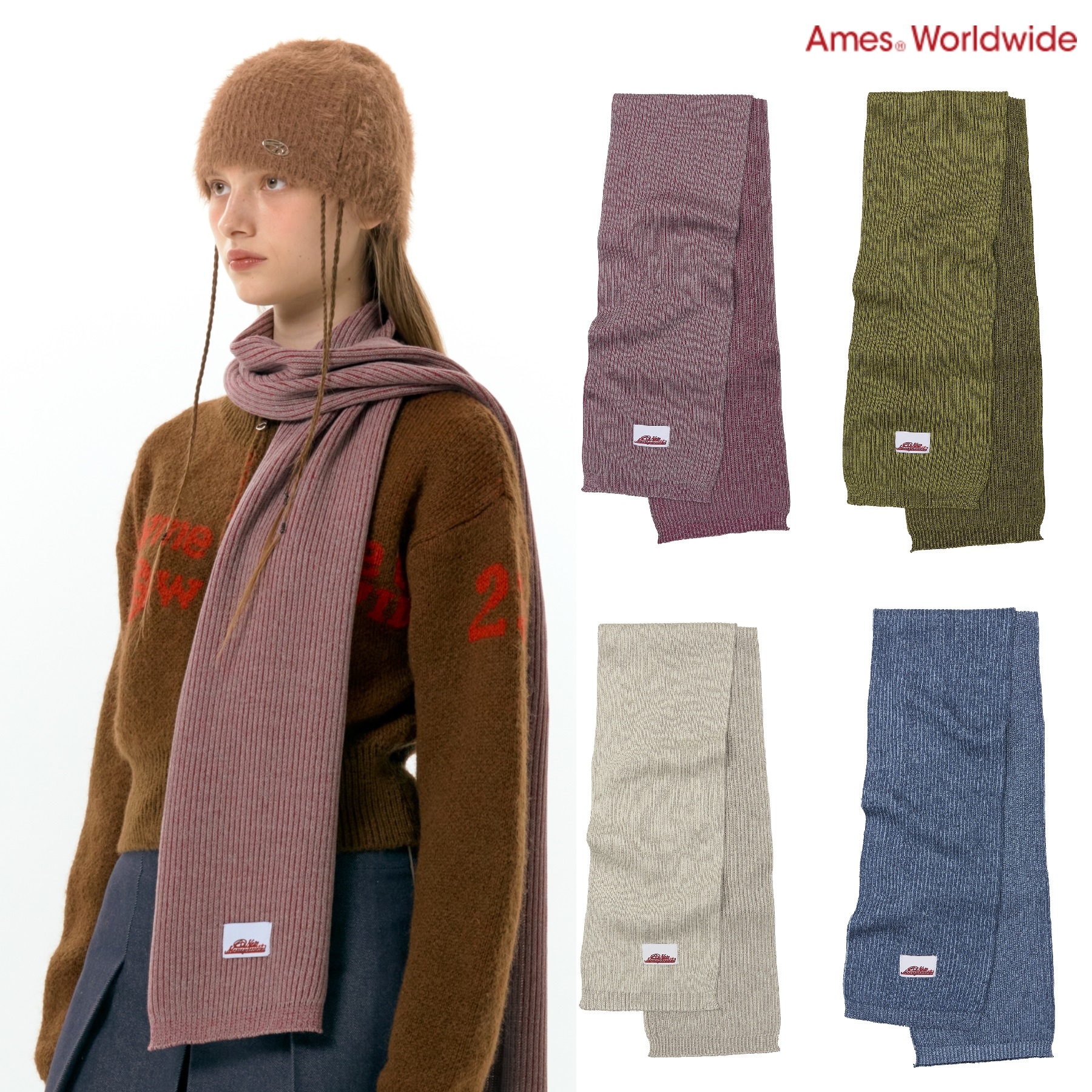 TWOTONE MUFFLER 4色 新商品 韓国ファッション 韓国人気 ショール 男女共用 防寒用品 冬のファッション カップルアイテム ストリートファッション