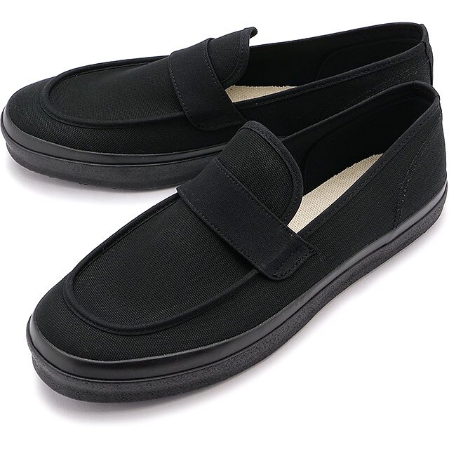 ファインバルカナイズド FINE VULCANIZED 国産スニーカー ローフィー [54322996] LOAFY 日本製 ローファー スリッポン キャンバス BLACK 8,250円