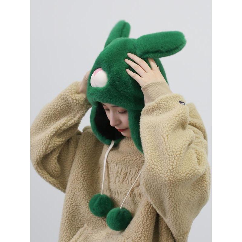 耳隠れる帽子 レディース 冬 ふわふわ うさ耳 大人 厚手 もこもこ 手袋 防寒 保温 かわいい 被り物 アウトドア コスプレ お出かけ プレゼント