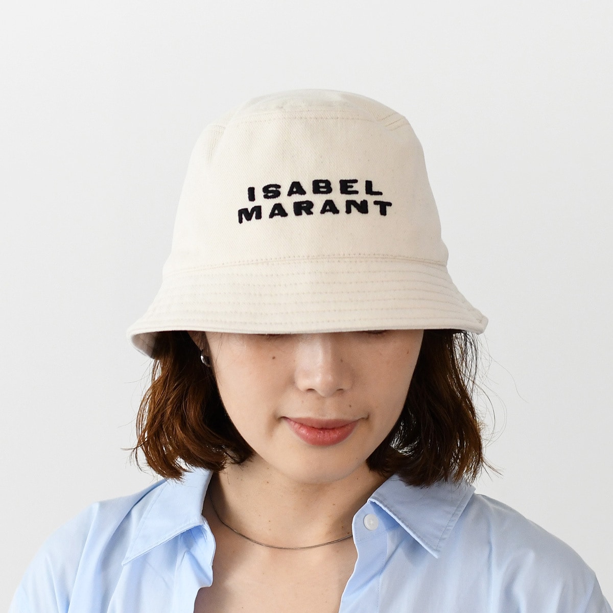 バケットハット 帽子 HALEY ヘイリー ハット CU001XFA A2C08A レディース ベージュ ロゴ キャンバス地