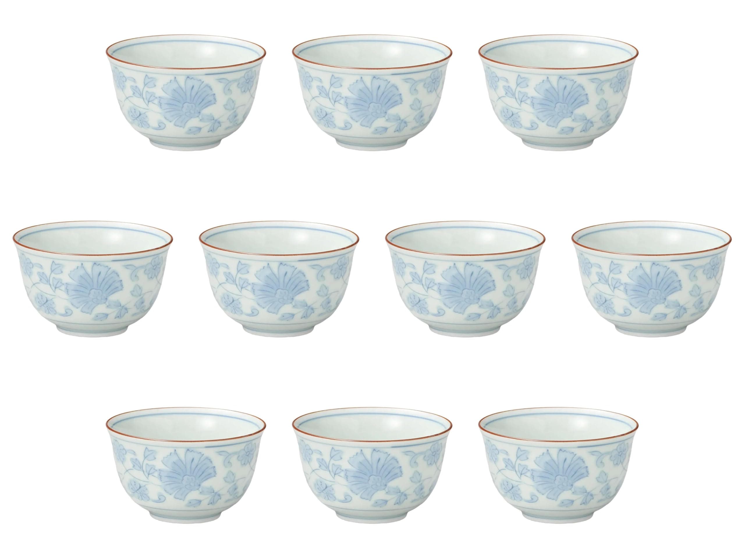 10個セット 古代唐草反千茶 [ 9×5(150) ] 有田焼煎茶 有田焼 セトモノホンポ(Setomonohonpo)