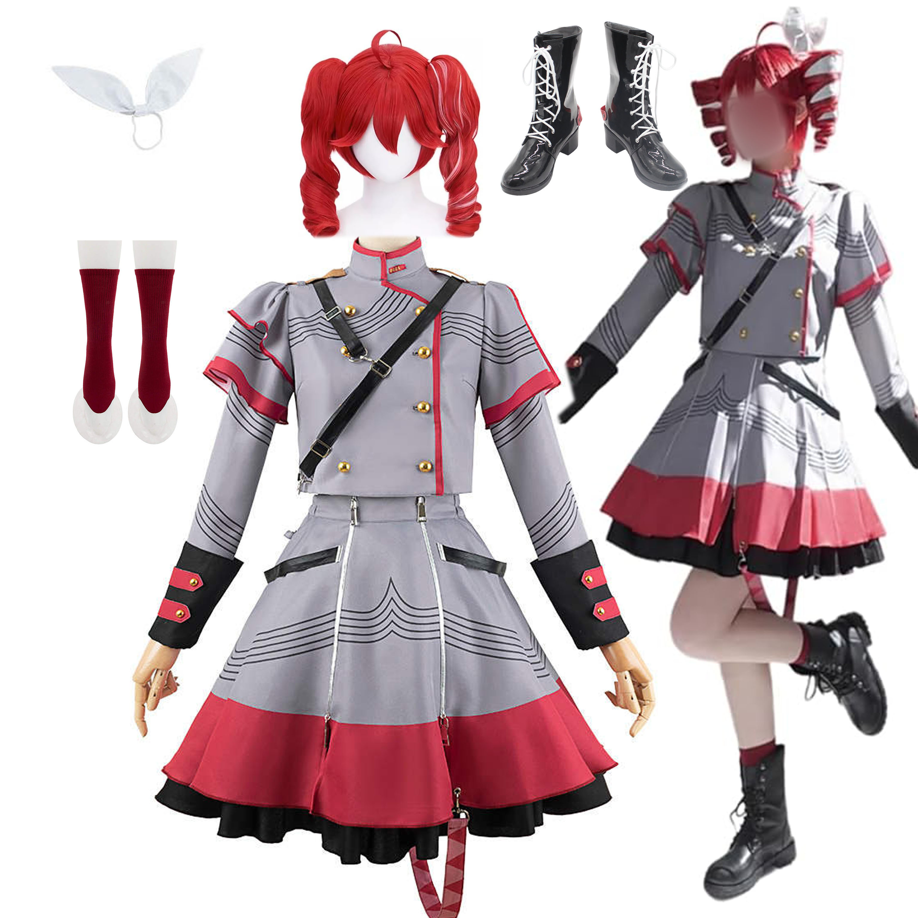 コスプレ 衣装 重音テト コスプレ衣装 ねんどろいど utau 重音テト Kasane Teto コスプレ コスプレ 衣装 ハロウィン クリスマス コスプレ衣装 ウィッグ 靴 追加可能 8,021円