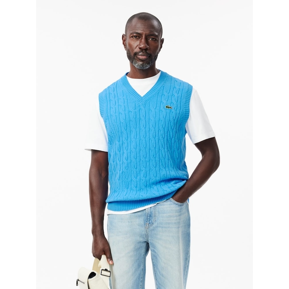ラコステメンズケーブル Vネックベスト AH3132-54N 4XA Q2NAH3132-54N4XA