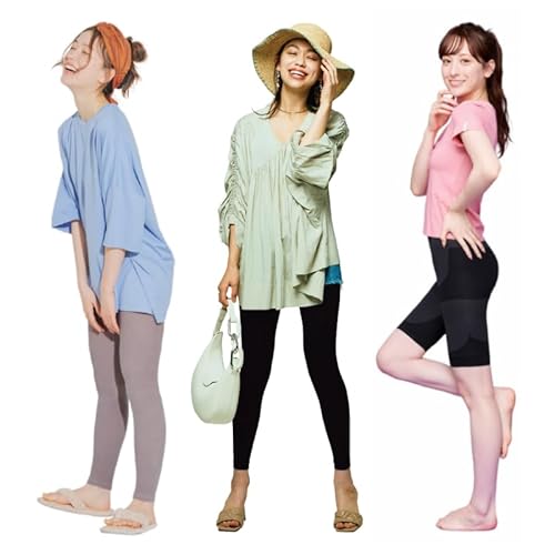 [ベルミス] 着圧レギンス パジャマ ルームウェア インナーウェア レディース ガードル 公式 ライトグレー 冬用 クールスパッツ ボディシェイプ 寝ながら キュット 夏用 夏対策 UV加工 メディ