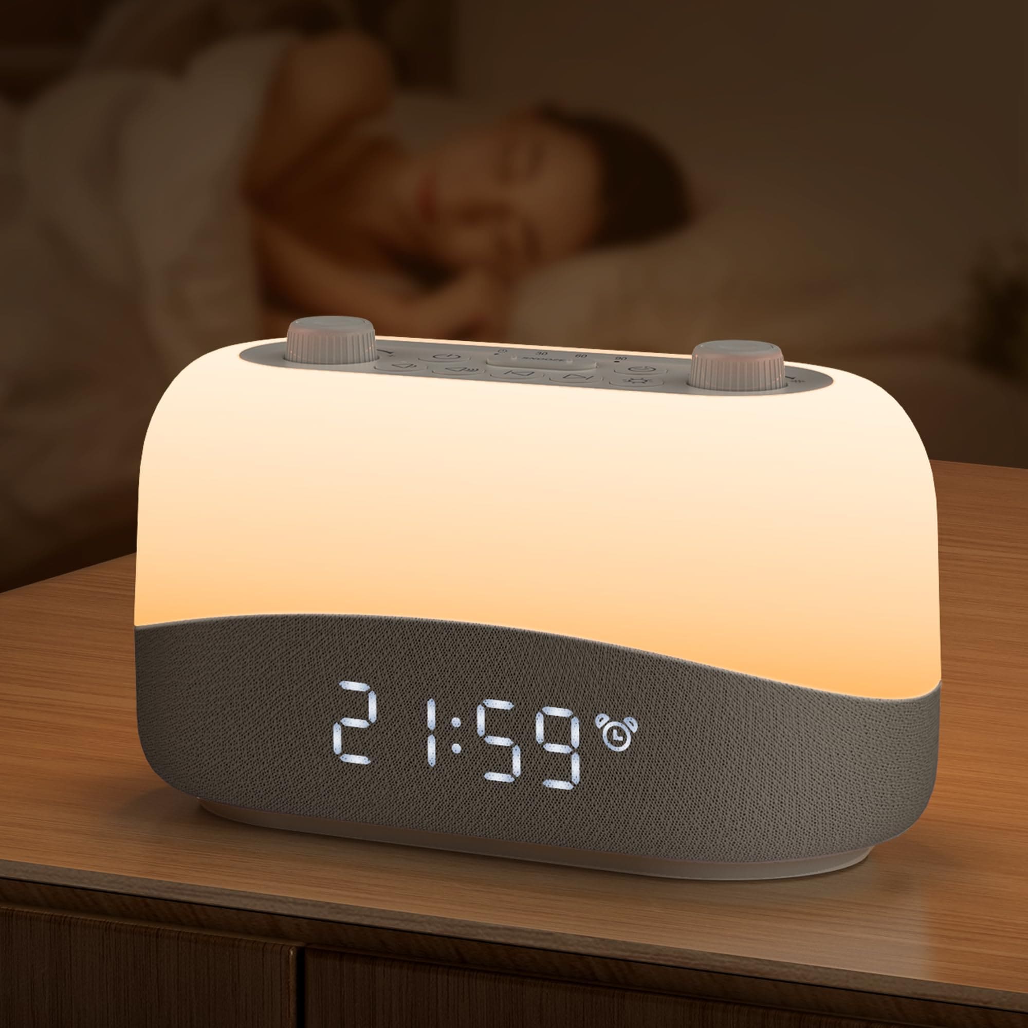 Dreamegg ホワイトノイズマシン 29種癒し音 目覚まし時計 【ライト付き＆大音量＆スヌーズ機能＆アラーム設定】 30段階音量調整 快眠グッズ 騒音対策 置き時計 デジタル おしゃれ 時間表示部 6,899円