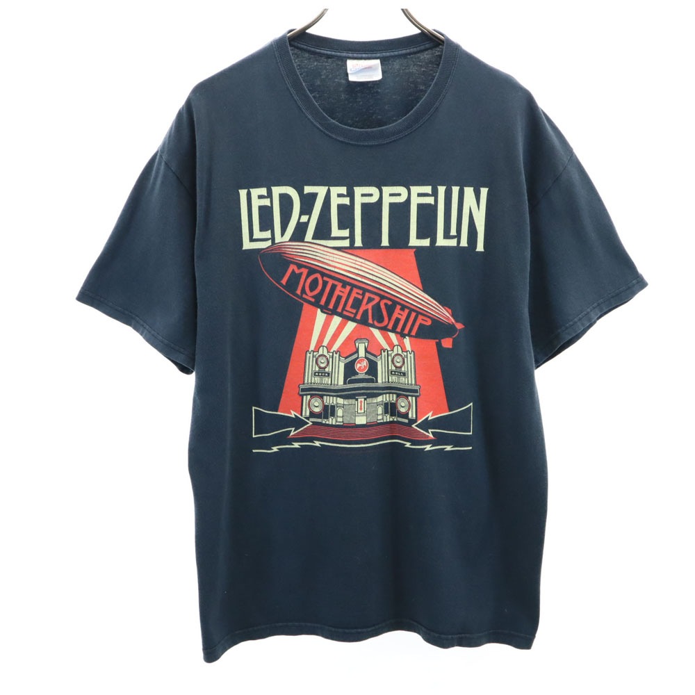 レッドツェッペリン マザーシップ プリント 半袖 Tシャツ L ネイビー HEAVYWEIGHT メンズ