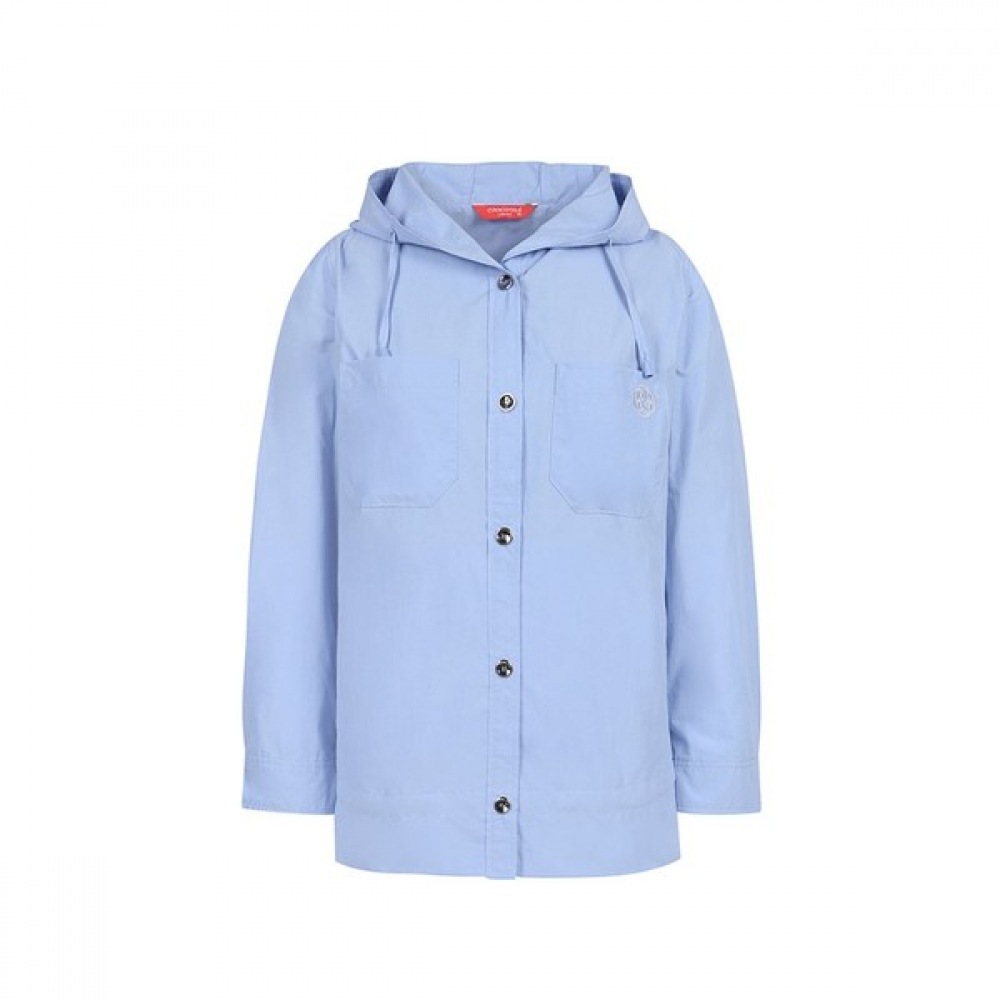 [クロコダイルレディ] ブルーフード付き一体型コットンショートジャンパーCLCMJP207