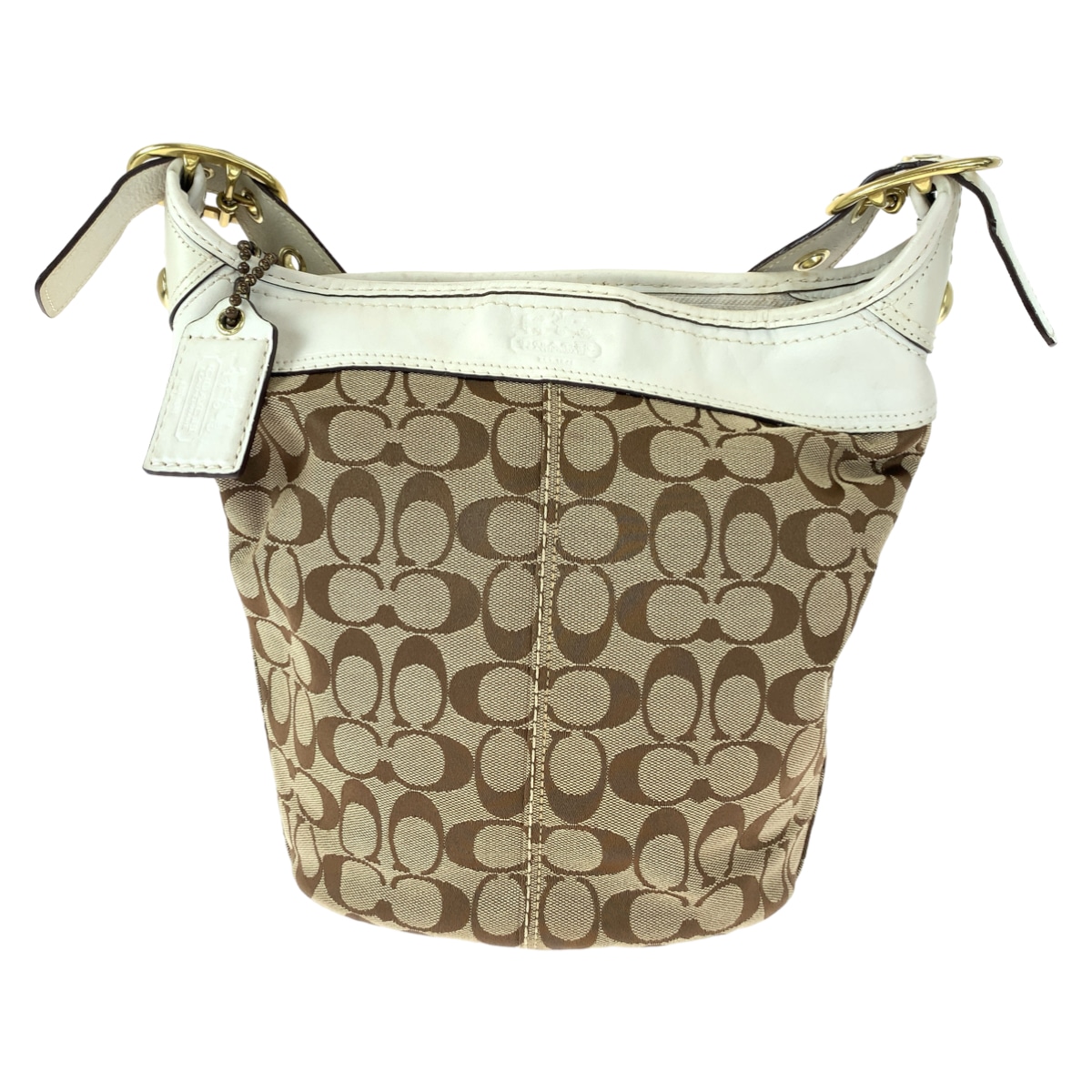 シグネチャー ダッフル ベージュ ホワイト キャンバス/レザー 11437 ホーボー ショルダーバッグ 斜め掛け可能 レディース 405126