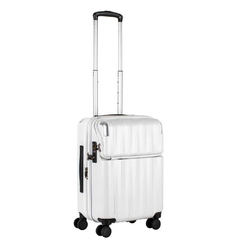 トラベリスト　トップオープン 拡張機能付きスーツケース 機内持込サイズ レスト ［TSAロック搭載］ マットホワイト　76-25079