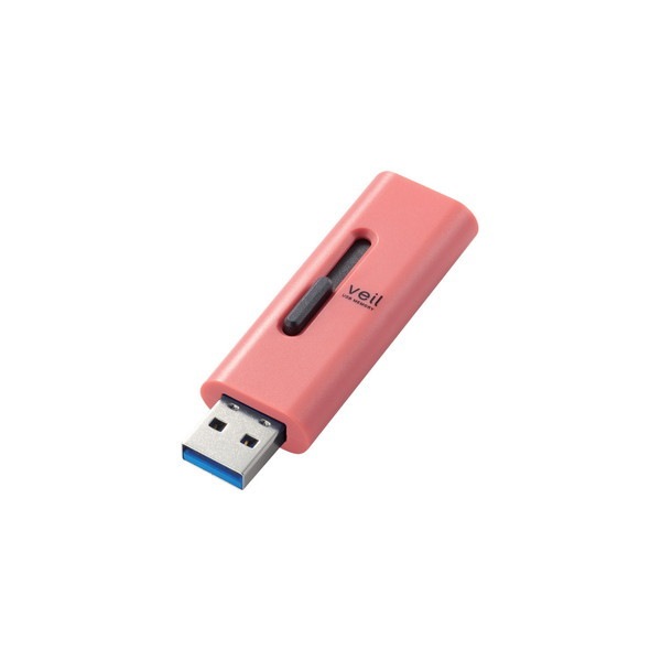 MF-SLU3064GRD [USBメモリ 64GB USB3.2(Gen1) 高速データ転送 スライド式 キャップなし ストラップホール付 レッド] メーカー直送