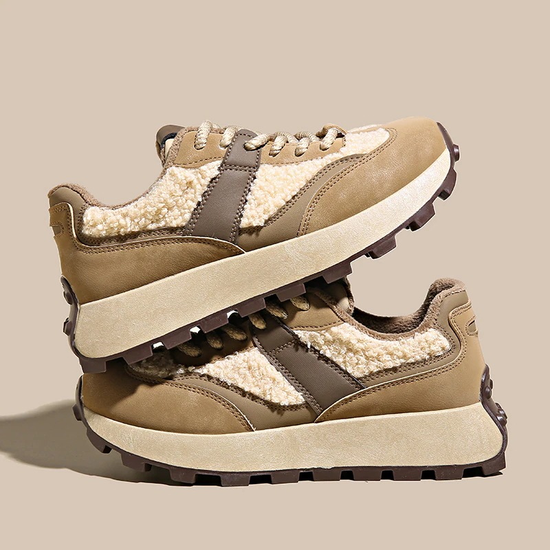 スノーブーツス裏起毛スポーツシューズ底新型スノーブーツ保温 レースアップシューズ