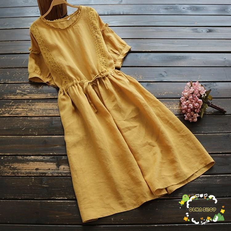 ワンピース レディース 40代 50代 きれいめ 春 夏 春夏 フォーマル 綿麻 無地 花柄 刺繍 レース 丸首 半袖 ロング丈 Aライン