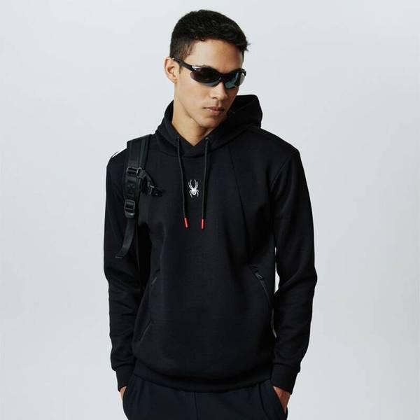 共用ユーロスポーツ斜線ブロックフード付きTシャツ SPIFCNHD221UBLK 710193