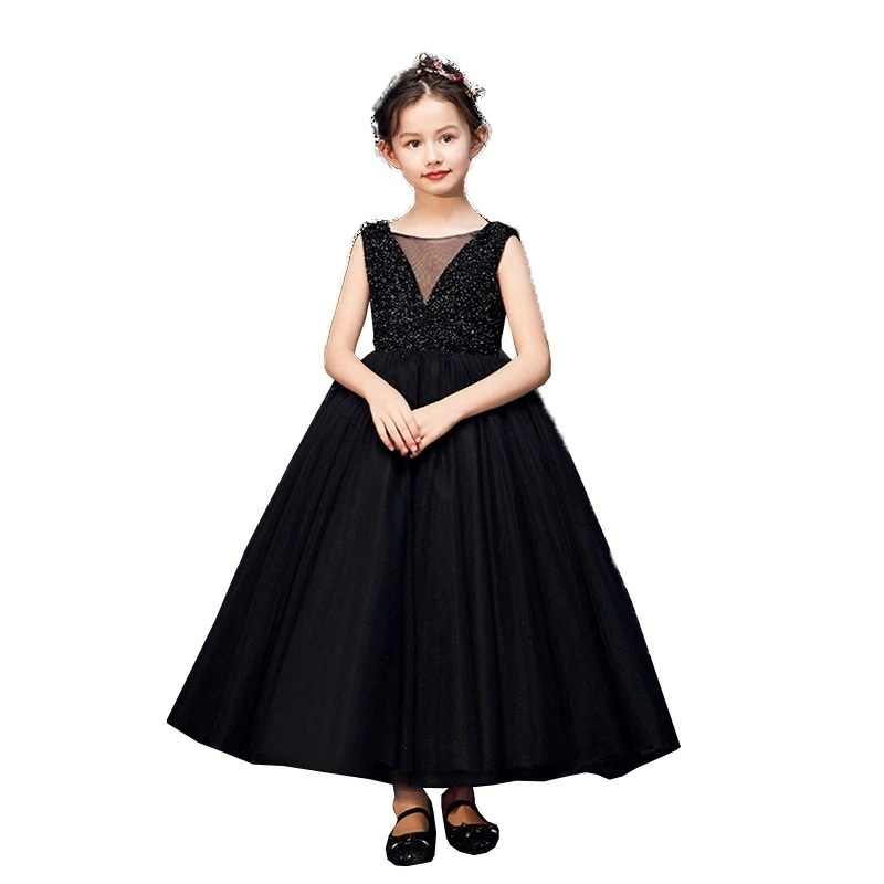 キッズドレス 女子 結婚式 ドレス 子供 キッズ フォーマル ベビー こども 発表会 ワンピース パーティードレス ブラック 黒 上品 華やか かわいい 高級感 100 110 120 130 140 4,902円