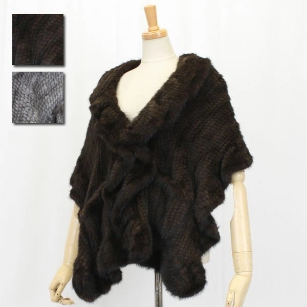 ミンク 編み込み 大判 ファー ケープ 送料無料 レディース ギフト プレゼント
