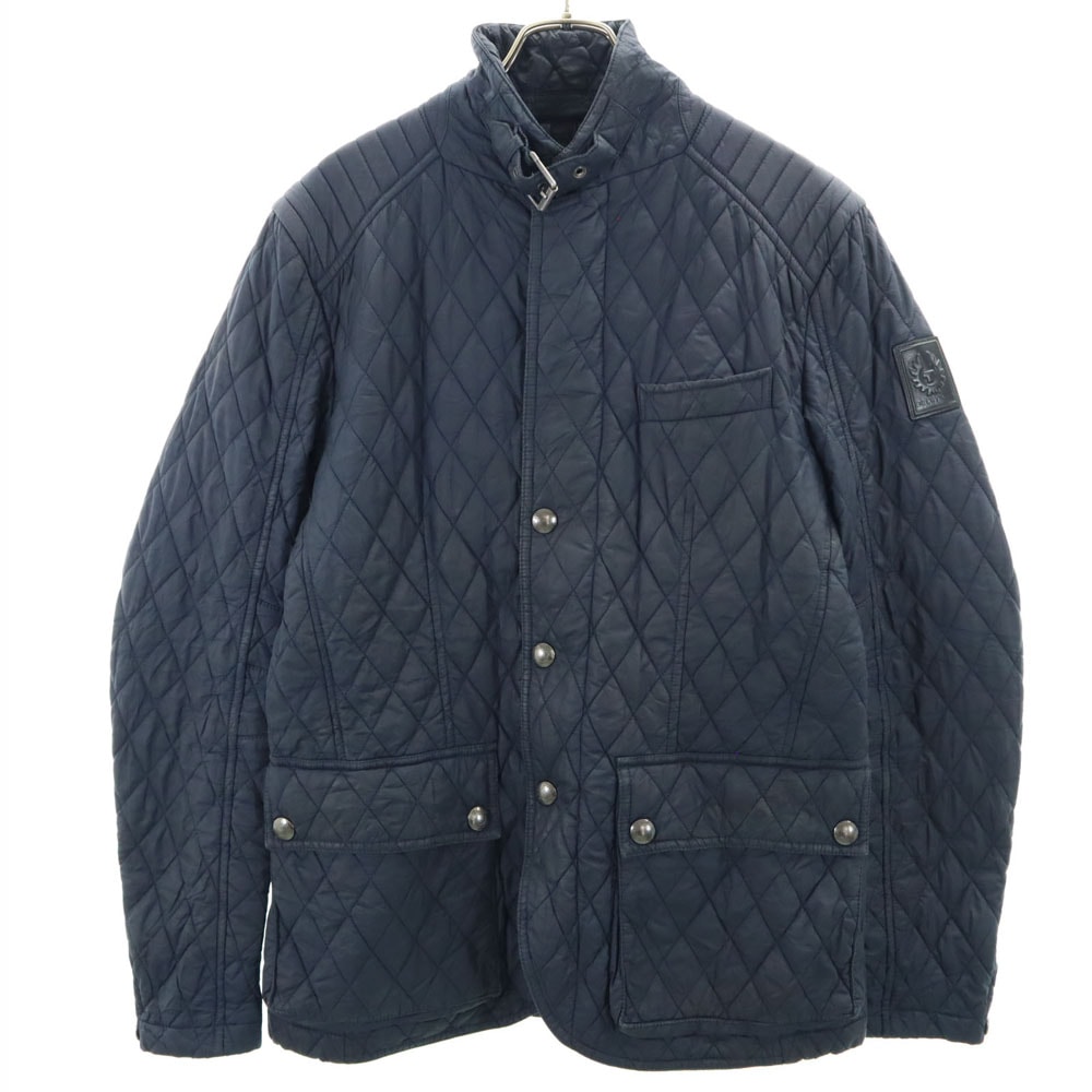 長袖 スタンドカラー キルティングジャケット 48 ネイビー系 レーシングジャケット メンズ