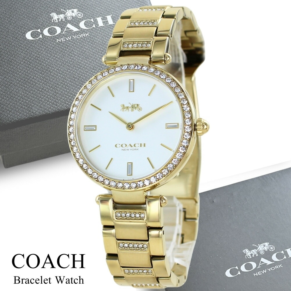 コーチ 腕時計 手表 レディース パーク ブランド ゴールド ステンレス クリスタル ラグジュアリー シンプル おしゃれ かわいい 2針 アナログ 時計 仕事用 プレゼント 誕生日 結婚祝い 結婚記念