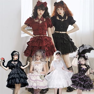 プトマヨ スカラップスカート 黒×赤　えんじ　ゴスロリ　ロリータ　ハロウィン プトマヨ スカラップスカート 黒×赤 えんじ ゴスロリ ロリータ