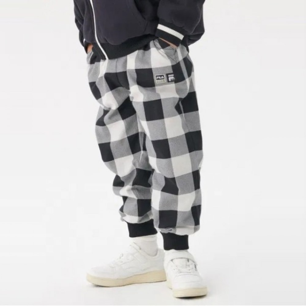(フィラキッズ) アーバンチェックフリースレイヤードパンツ (FK2PTF4503X_LGY)