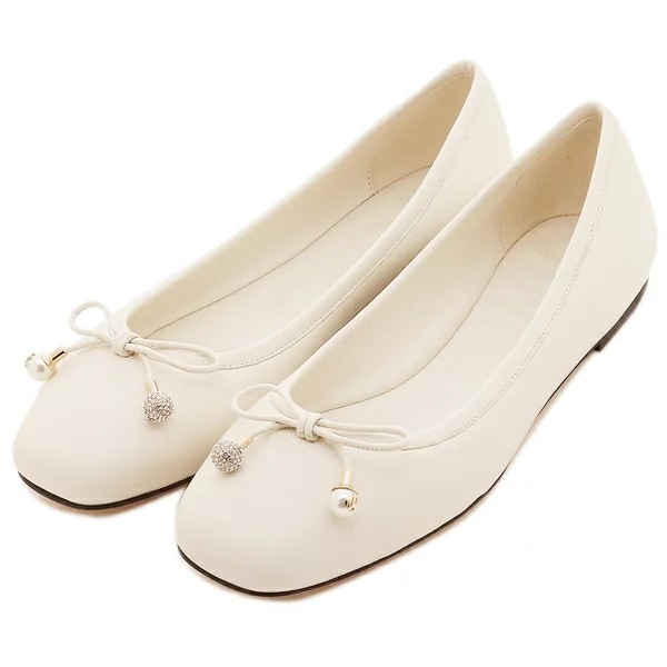 バレエシューズ フラットシューズ エルメフラット ホワイト レディース JIMMY CHOO ELMEFLAT NAP