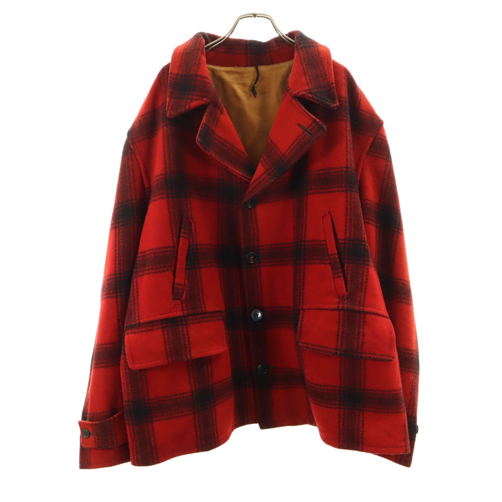 ヴィンテージ 40s 50s ハンドウォーマーポケット マッキーノ バッファローチェック柄 ウール ハンティングジャケット レッド VINTAGE メンズ