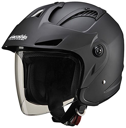 バイクヘルメット ジェット バイザー付き マットブラック フリーサイズ 57cm60cm M-385 MBKF