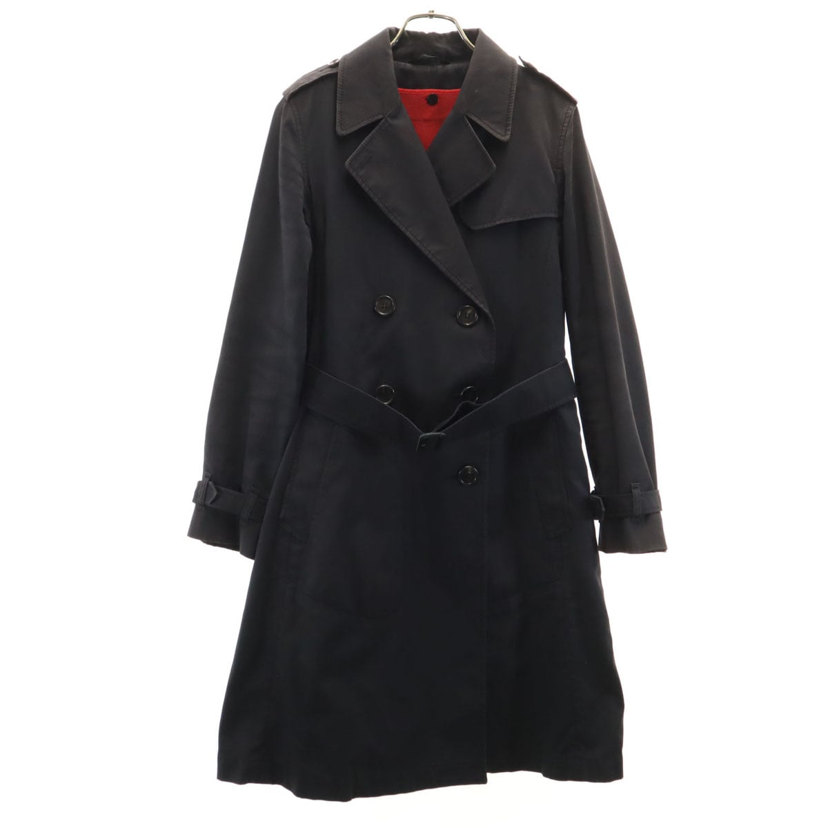 Paul Smith BLACK ポールスミス ブラック トレンチコート 40 ブラック ベストライナー付き レディース 古着