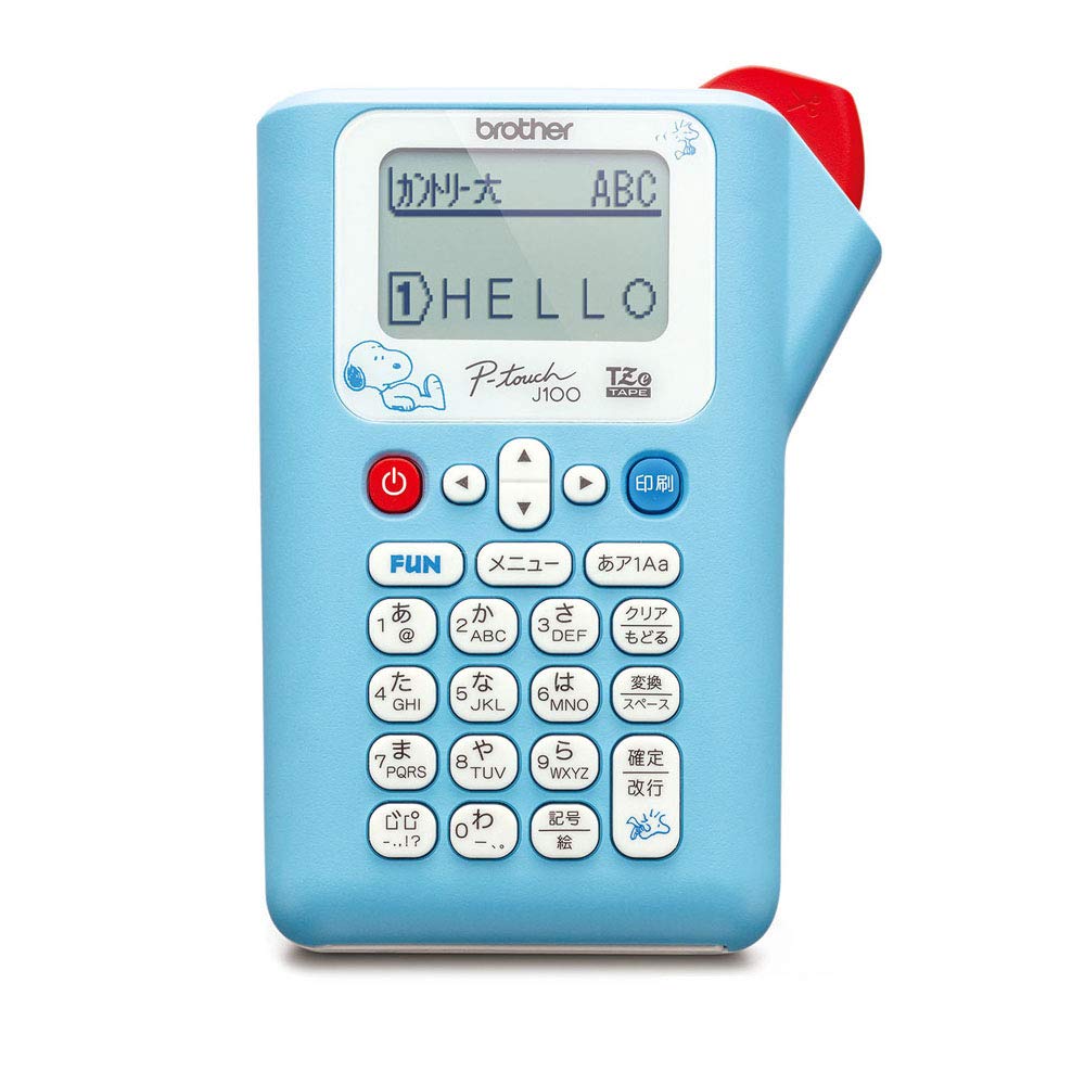 ブラザー工業 ラベルライター ピータッチ PT-J100SNL スヌーピーライトブルー(3.5mm~12mm幅/TZeテープ) 4,798円