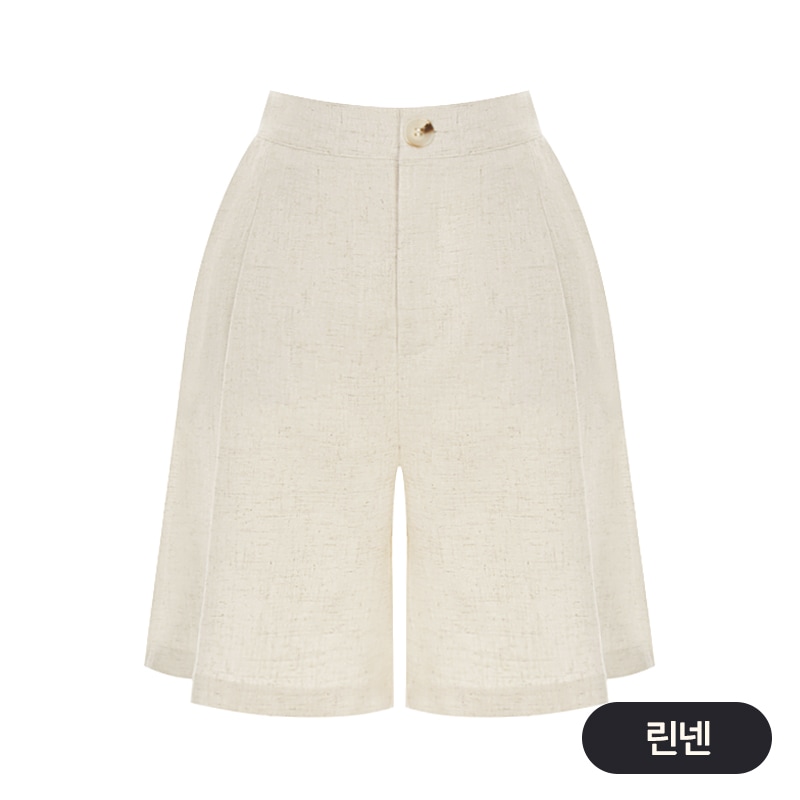 涼感ピンタックリネン4分ドパンツ