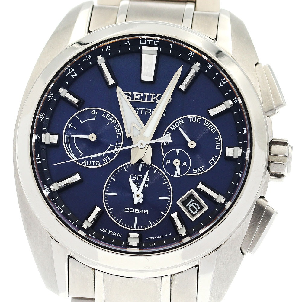 セイコー SEIKO SBXC065/5X53-0AV0 5Xシリーズ グローバルライン スポーツ ソーラー電波 メンズ 箱付き_894311【中古】