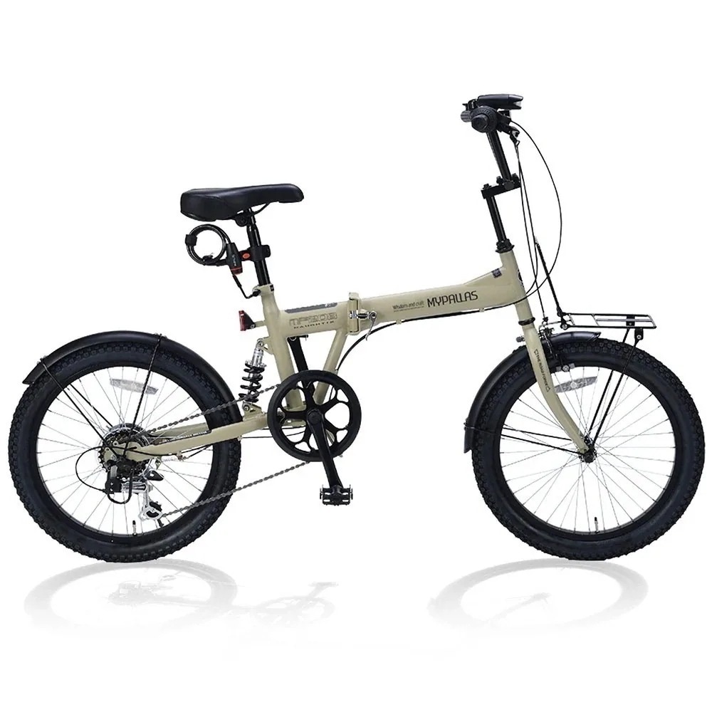 自転車 MYPALLAS 折畳自転車 6段変速 池商 MYPALLAS 折畳セミファット206段ギアリアサス MF-208