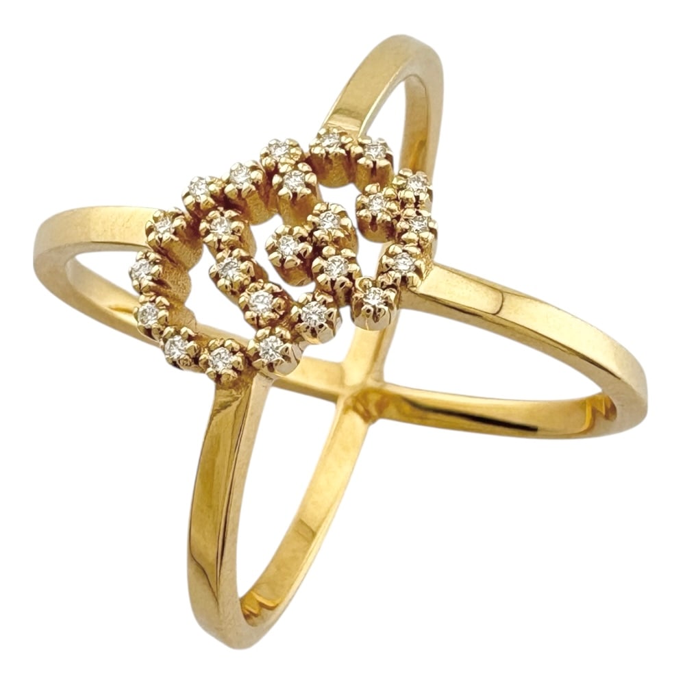 グッチ GGランニング リング 指輪 8号 18金 K18イエローゴールド ダイヤモンド GUCCI 中古 美品 137,500円