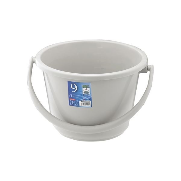 20セット ポリバケツ/清掃用品 9WB ライトグレー 丸型 ベルク 家庭用品 掃除用品 業務用その他