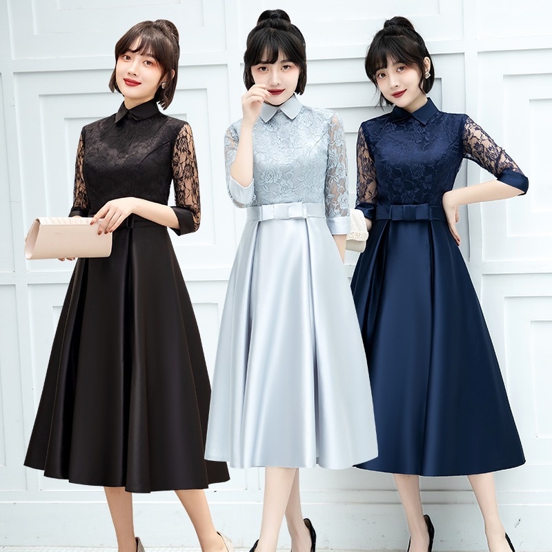 【1つ買うと10つ無料】女性のための黒い小さなドレス2025バンケットエレガントなミッドレングスのスリムフィットとスリムな誕生日のドレスは通常