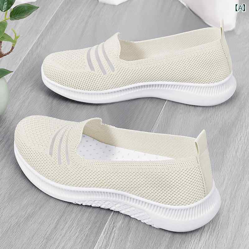 コンフォートシューズ レディース 婦人靴 ミセス 歩きやすい スニーカー 春秋 メッシュ 通気性 ママ ソフト 底 スポーツ 軽量 高齢者 ベージュ ホワイト ピンク