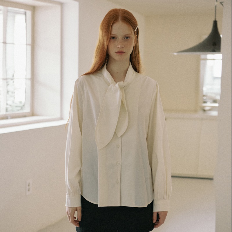 TIE COTTON SHIRT_2 COLORS 9,518円