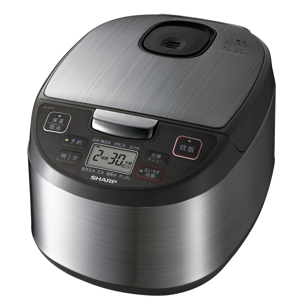 シャープ 炊飯器 マイコン方式 5.5合 黒厚釜 球面炊き シルバー KS-S10J-S