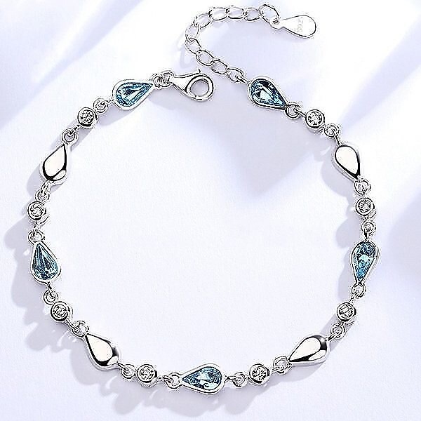 ブレスレット レディース ダイヤ ブルー 豪華13粒 シルバー925 プラチナ仕上げ 人気 ギフト ホワイトデーお返し プレゼント
