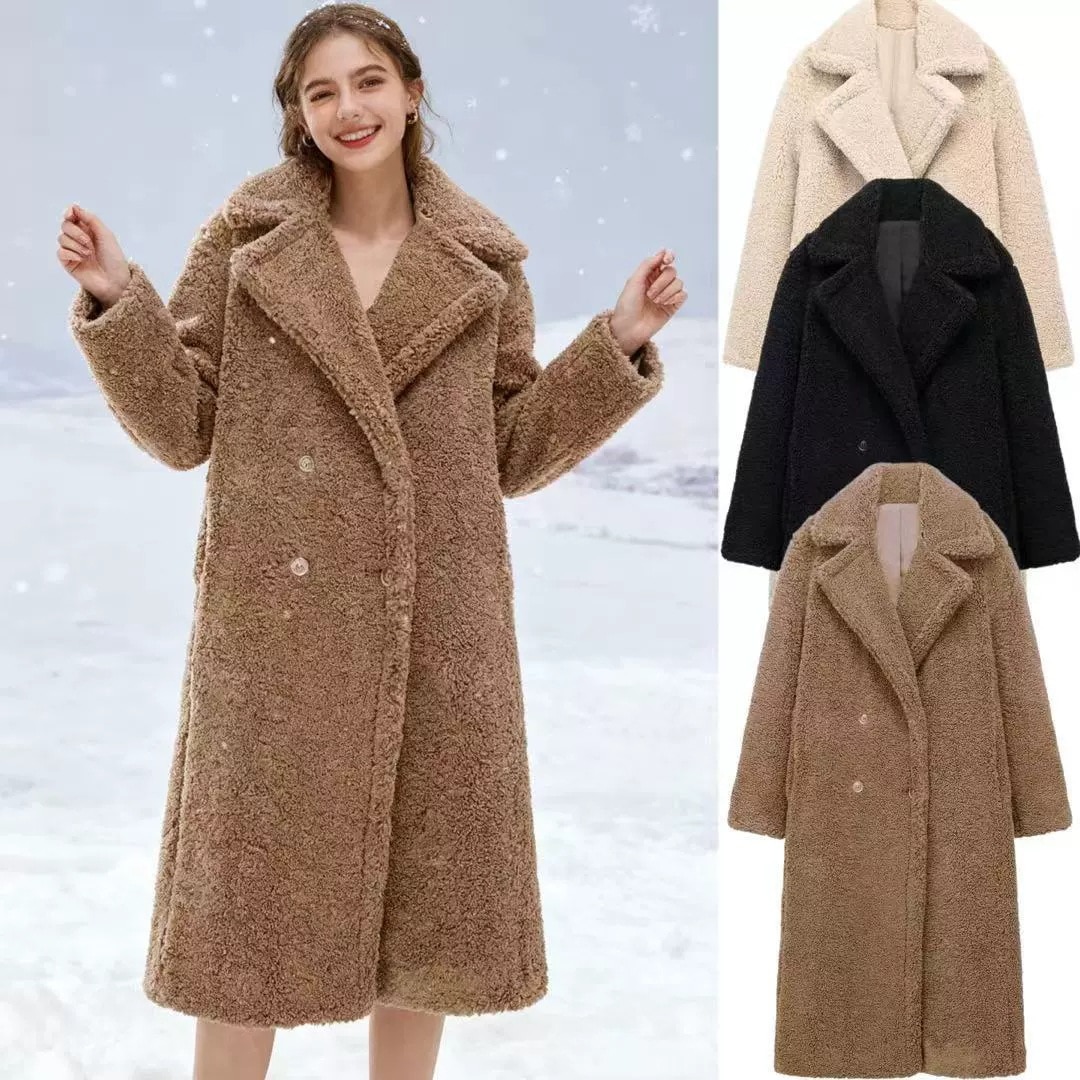 秋冬 新作 婦人服 ワイド ターンダウンカラー 厚手 フリース ロングコート アウター ゆったり 暖かい 大きいサイズ
