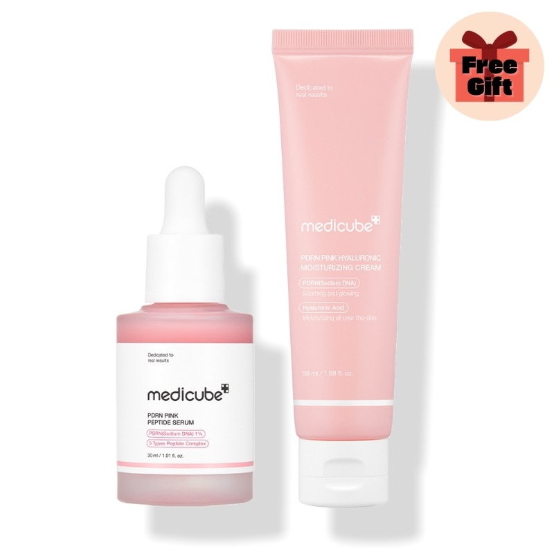 PDRNピンク2種セット(ピンクペプチドアンプル30ml +ピンクヒアルロニック水分クリーム 50ml) /(サーモン/PDRN/痕跡/弾力/光彩/韓国コスメ)