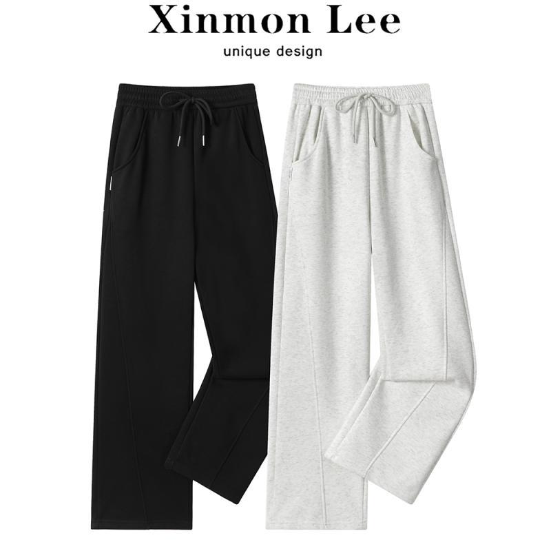 パンツ レディース 冬 カジュアル 用 レトロ スポーツ ズボン 快適 ベルベット ドレープ 床 長さ ストレート ワイド レッグ 快適