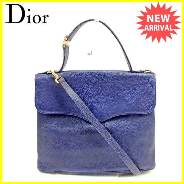 ディオール Dior 2WAYショルダーバッグ ハンドバッグ レディース CDプレート ネイビー×ゴールド レザー 人気 セール 【中古】 T431 . ディオール Dior 2WAYショルダーバッグ ハンドバッグ レディース CDプレート ネイビー×ゴールド レザー 人気 セール 【中古】 T431 .