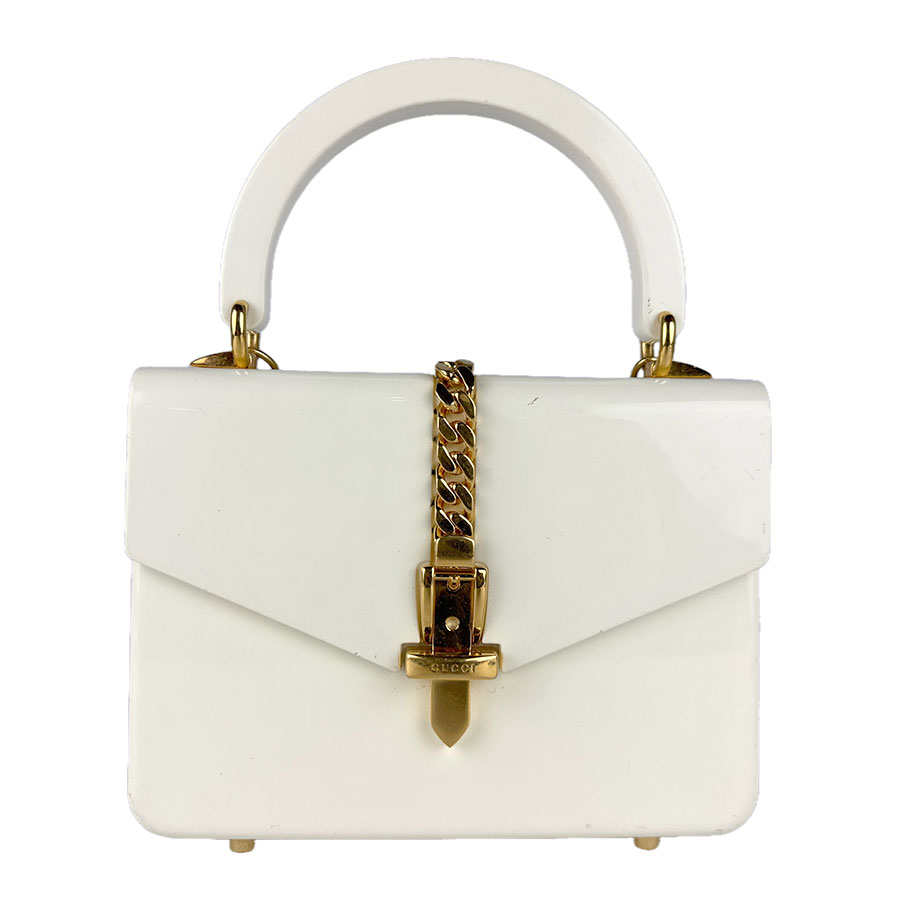 グッチ GUCCI ハンドバッグ ショルダーバッグ シルヴィ1969 アクリル/メタル アイボリー レディース 589482 z8898
