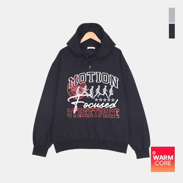 メンズ デイリーグラフィックTシャツ オーバーフィット起毛パーカー SNE058