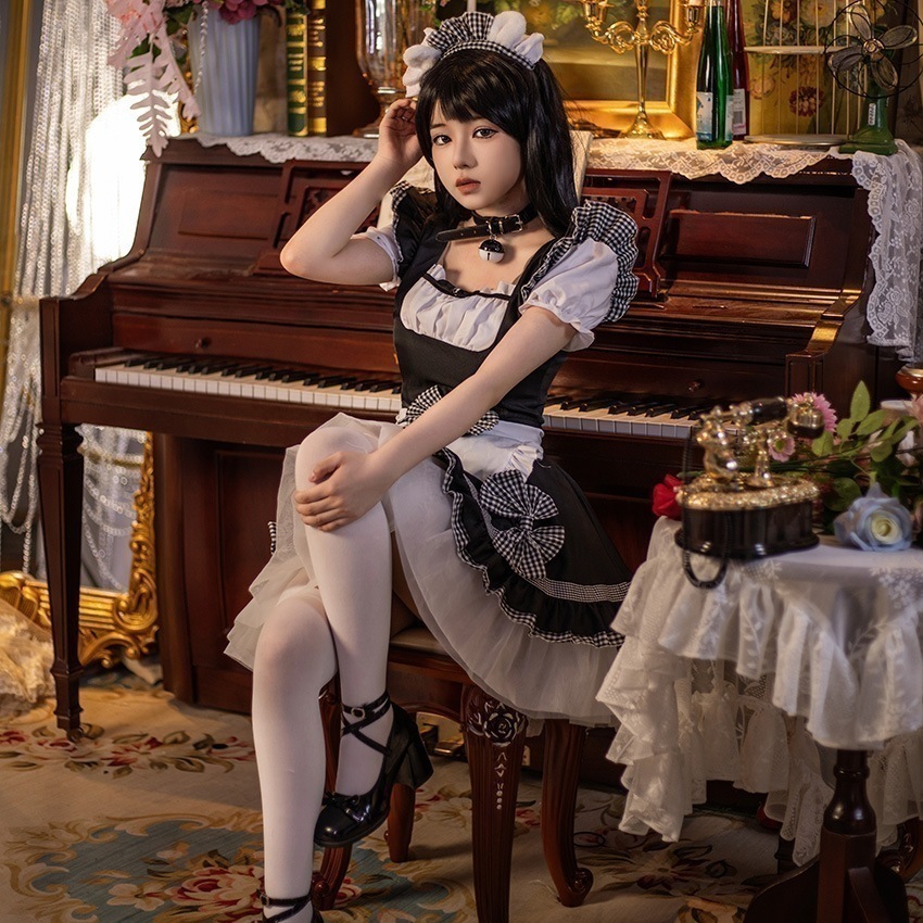 猫娘古典系白黒メイド服メイド服ハロウィーン服コスプレ衣装