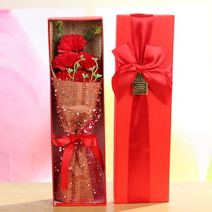 カーネーション ソープフラワー 花束 母の日 お祝い ボックス セット ソープ フラワー プレゼント