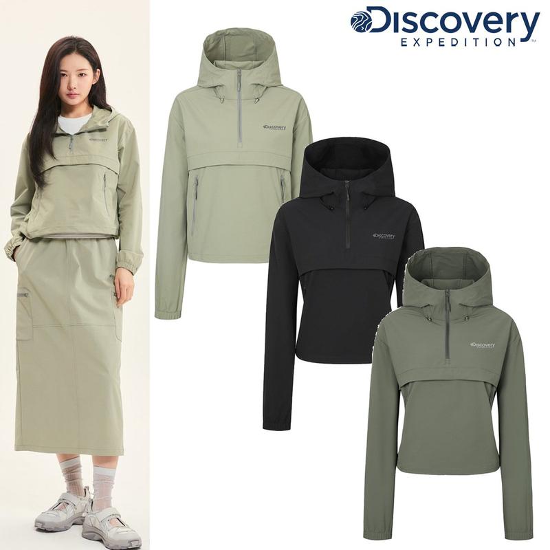 [25S/S] DWTR47051 女性 ウーブン トレーニング アノラック フード ハーフ ジップ ジャケット ウインドブレーカー 10,369円