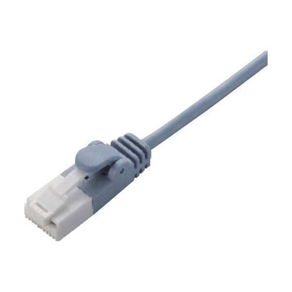 （まとめ）エレコムツメ折れ防止スリムLANケーブル(Cat6) ブルー 1.0m LD-GPST/BU10 1本(×10セット)